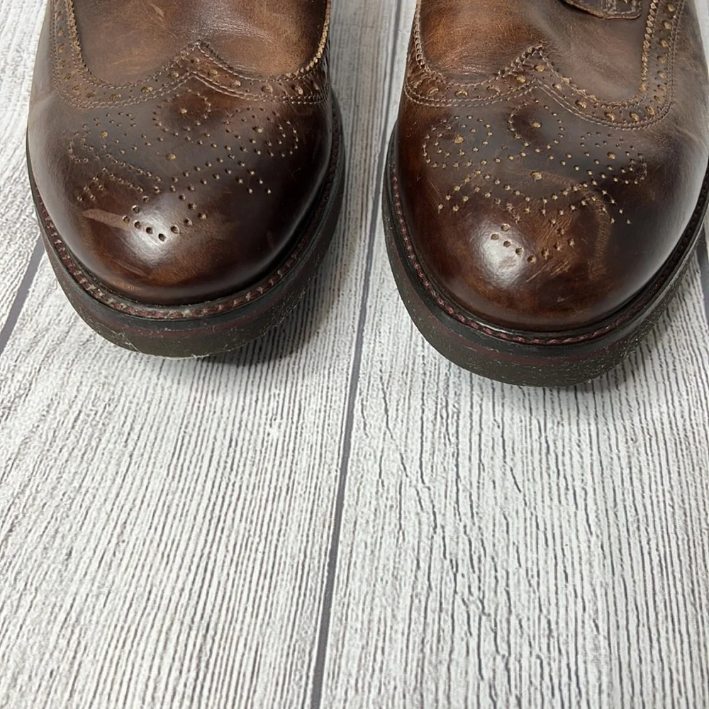 🔹 Nero Giardini Leather Wingtip Boot Made in Italy - Picture 6 of 8